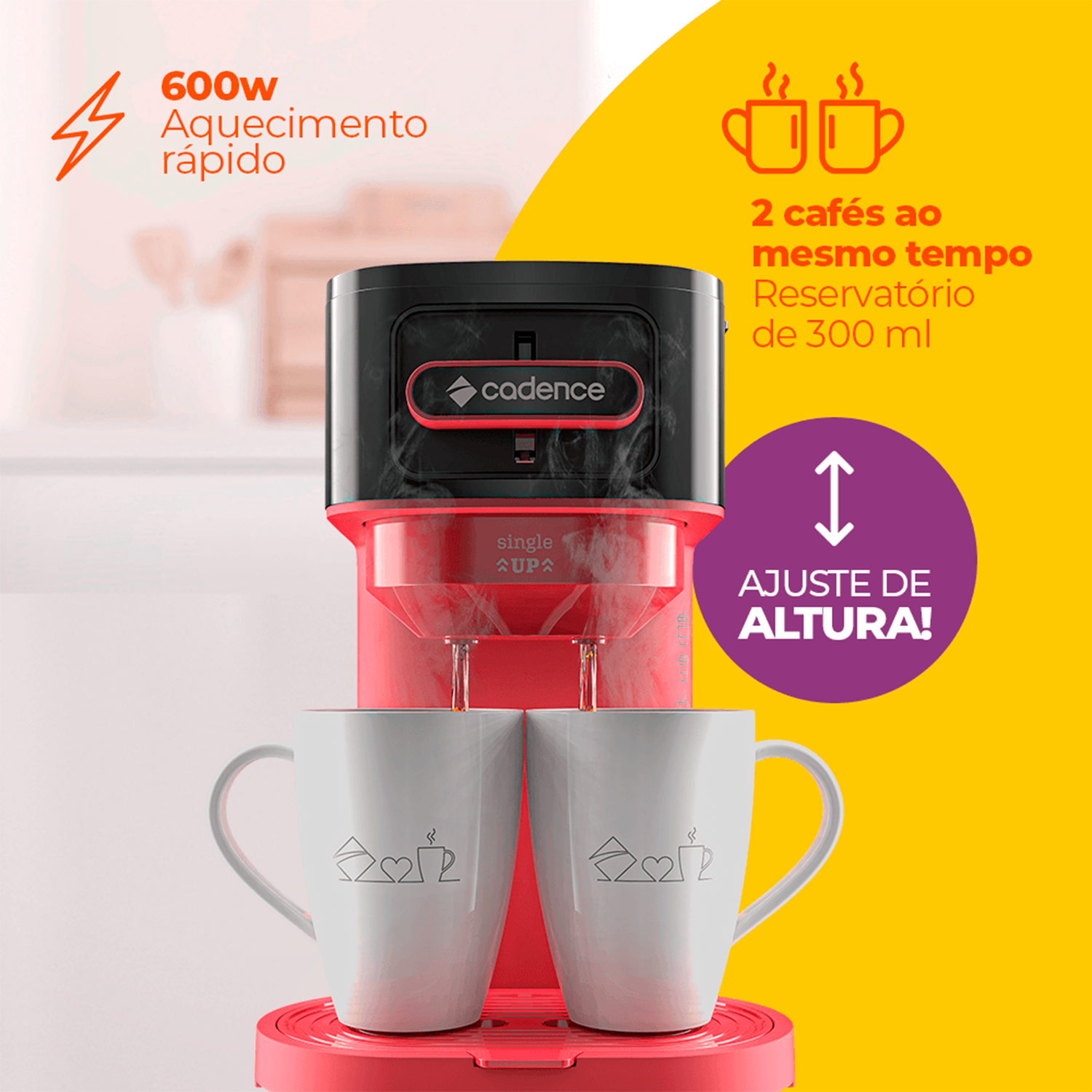 Cafeteira Elétrica Cadence Single Up Caf230 600w 2 Xicaras Cafeteira Elétrica Cadence Single Up Caf230 600w 2 Xicaras